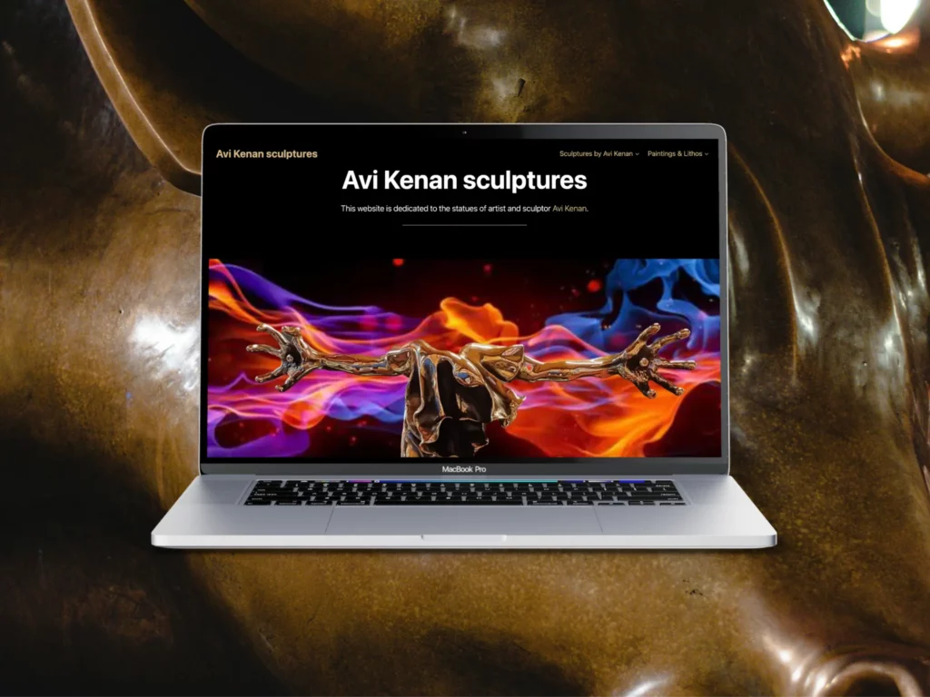 Website voor een kunstenaar — Beeldhouwwerken van kunstenaar Avi Kenan in de kijker