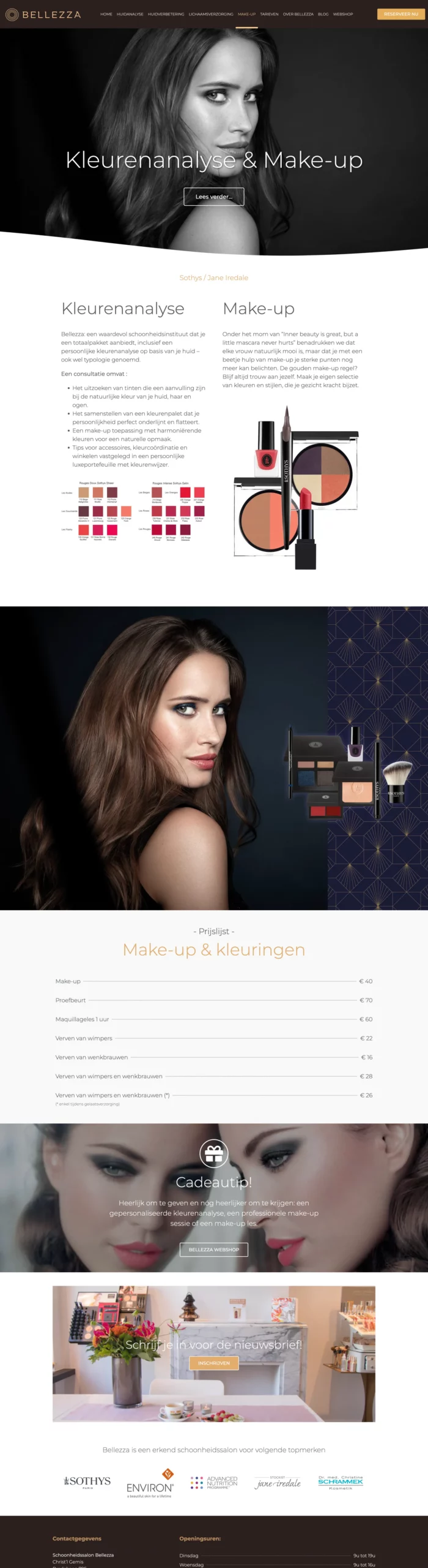 website schoonheidsspecialiste — Bellezza