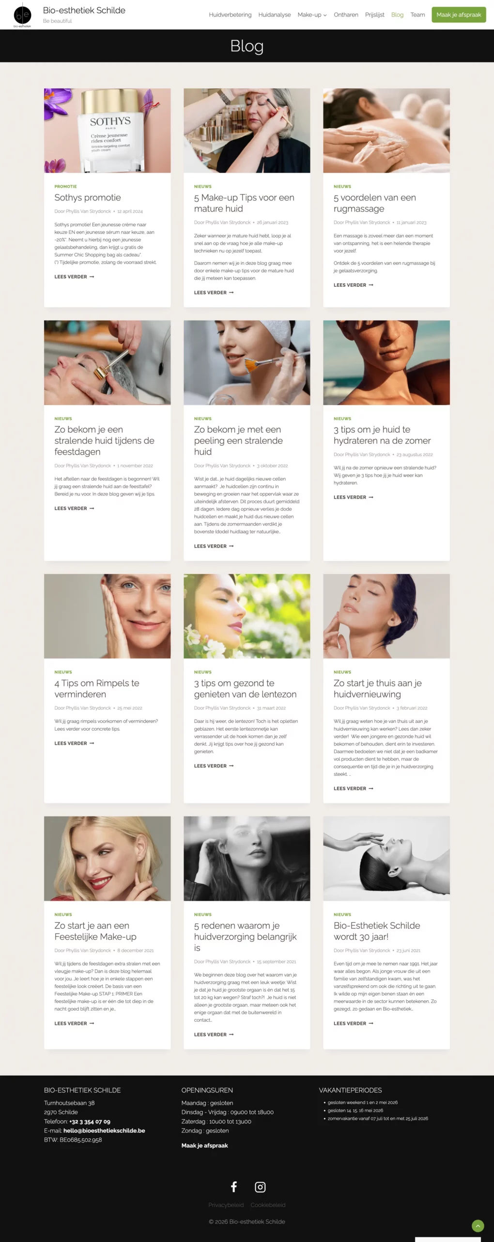 website schoonheidssalon blog - Bio-esthetiek Schilde