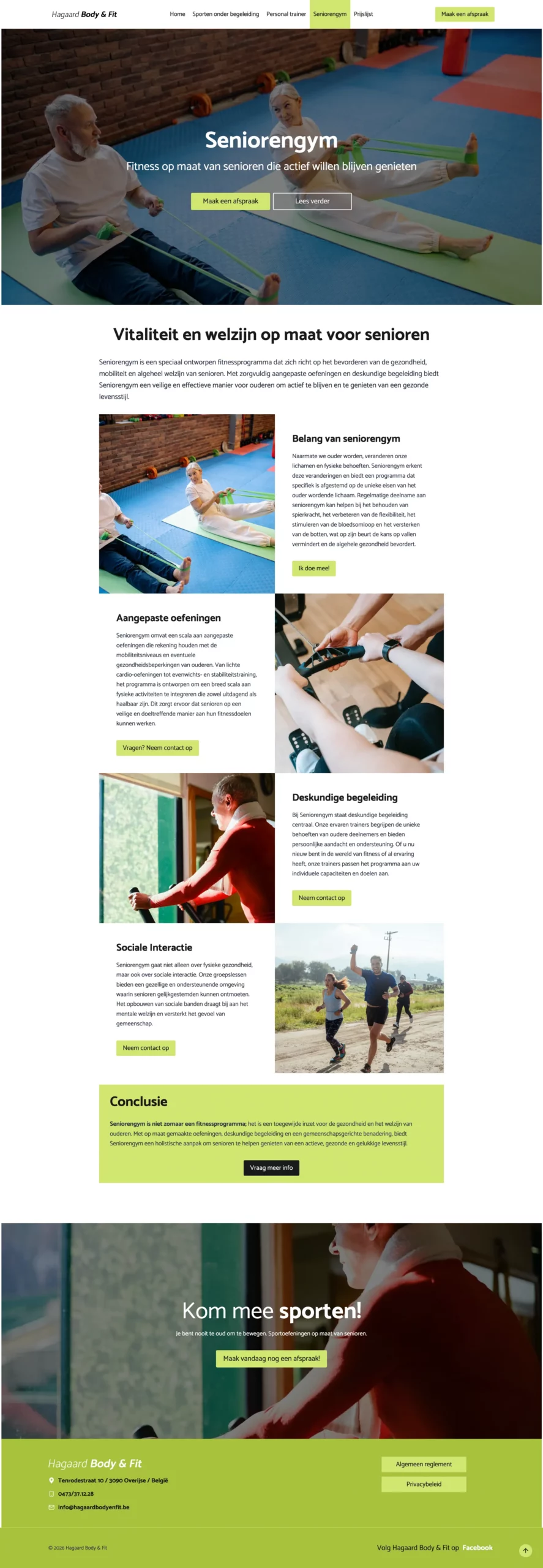 website personal trainer / website personal coach — Hagaard Body & Fit