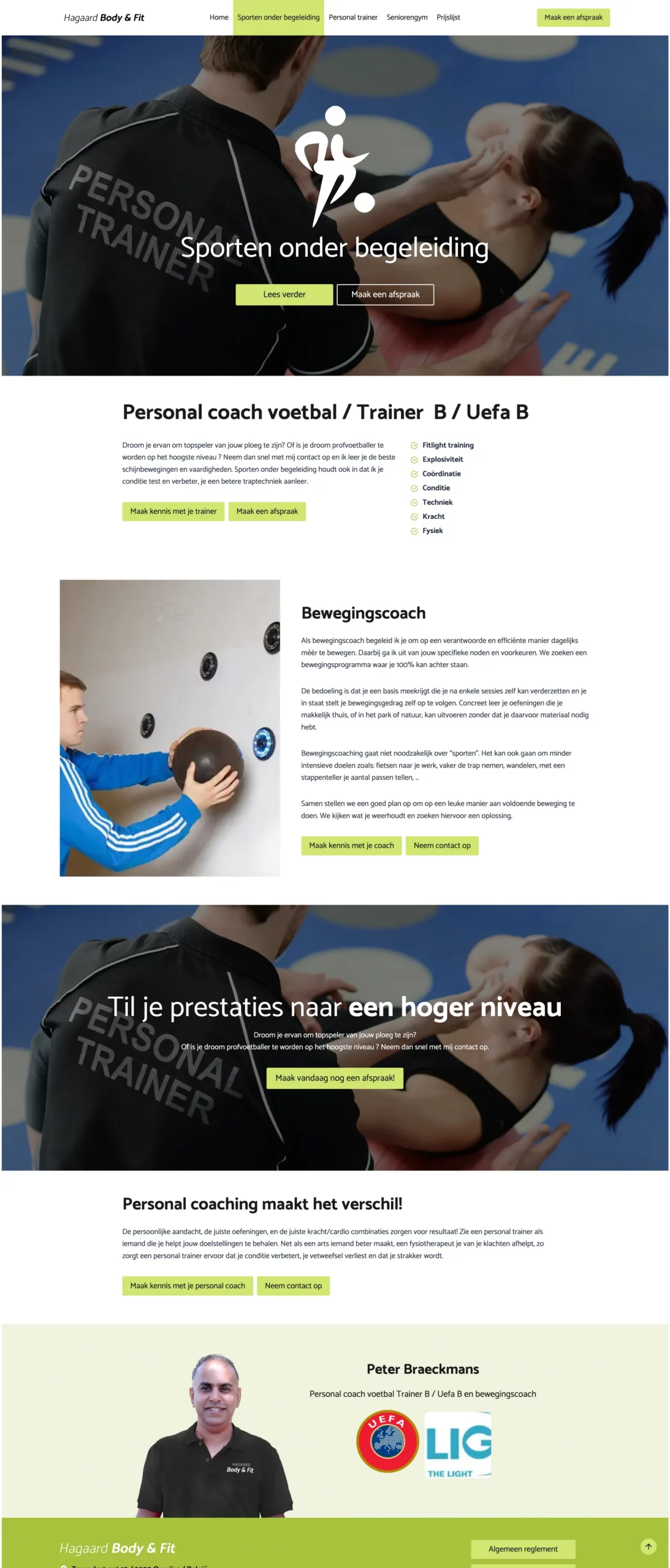 website personal trainer / website personal coach — Hagaard Body & Fit