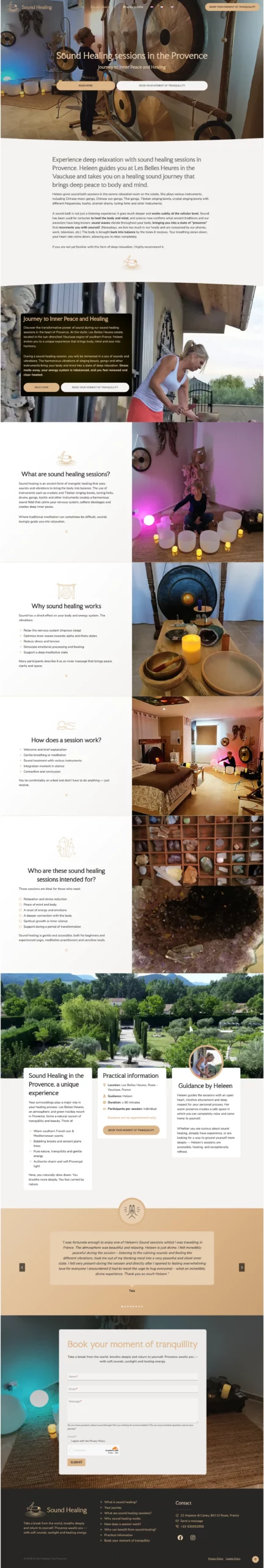 website sound healing website yoga meditatie — Sound Healing in de Provence