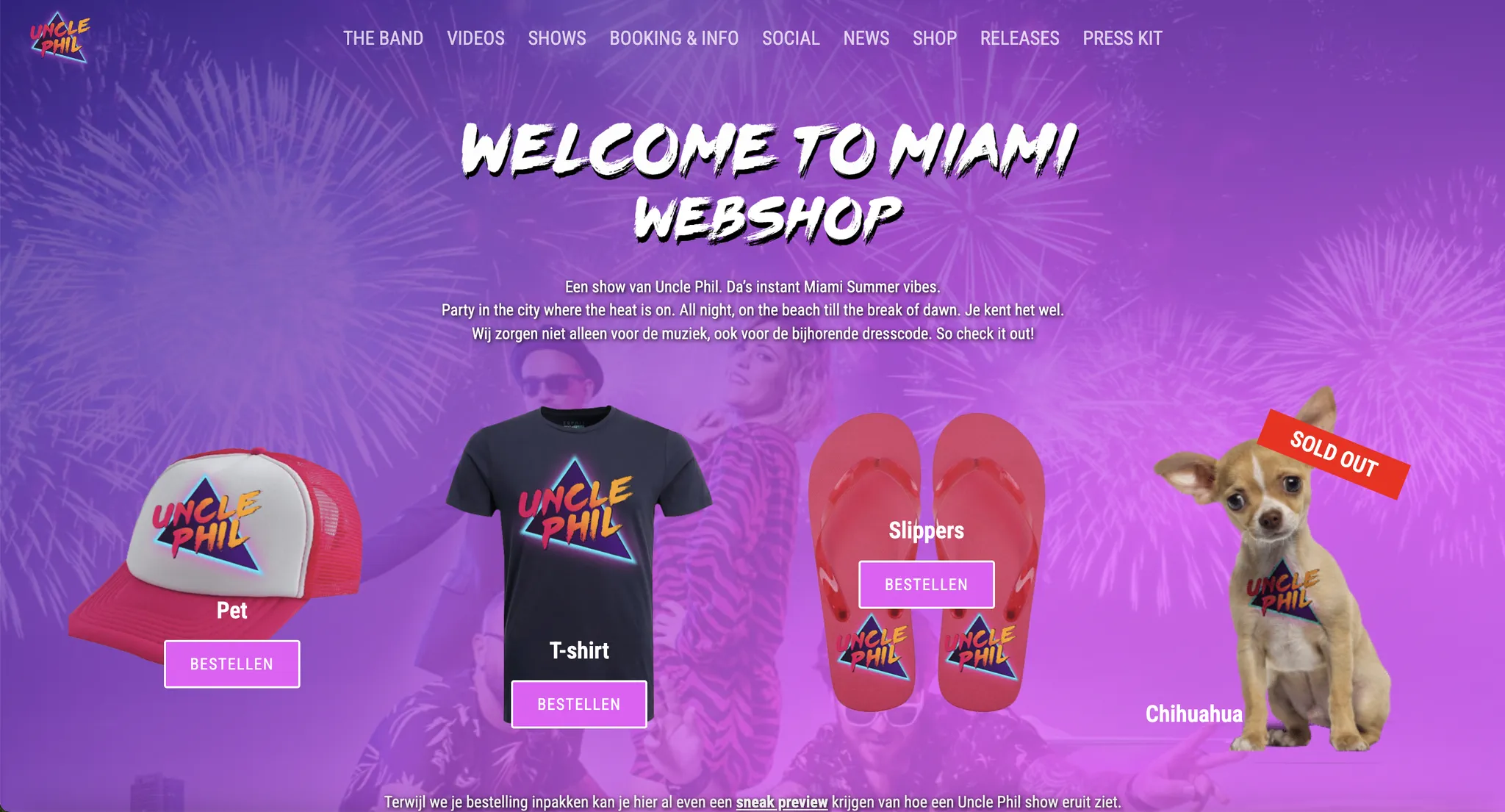 website band, een website voor mijn band — Uncle Phil