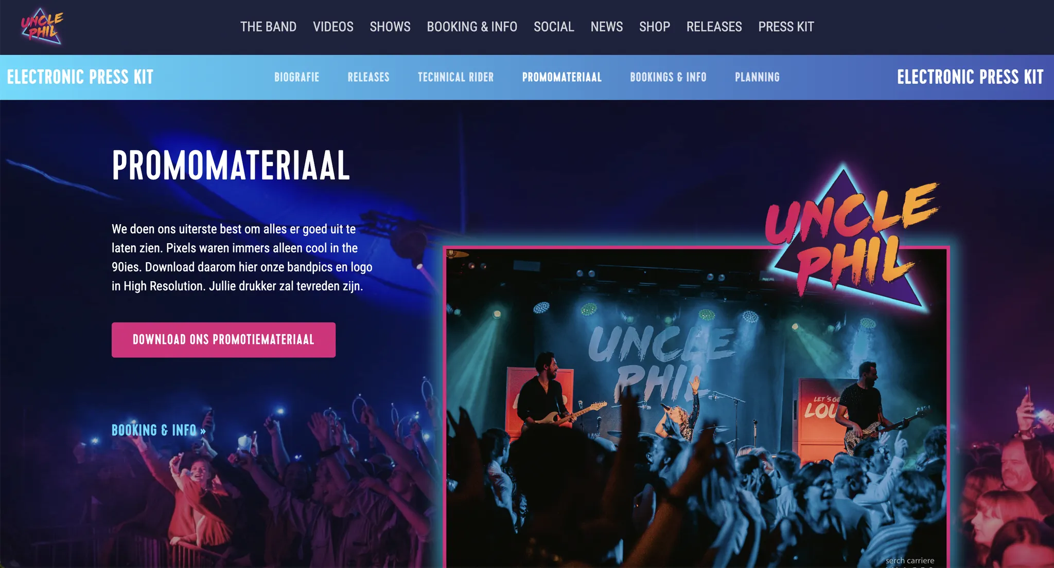 website band, een website voor mijn band — Uncle Phil
