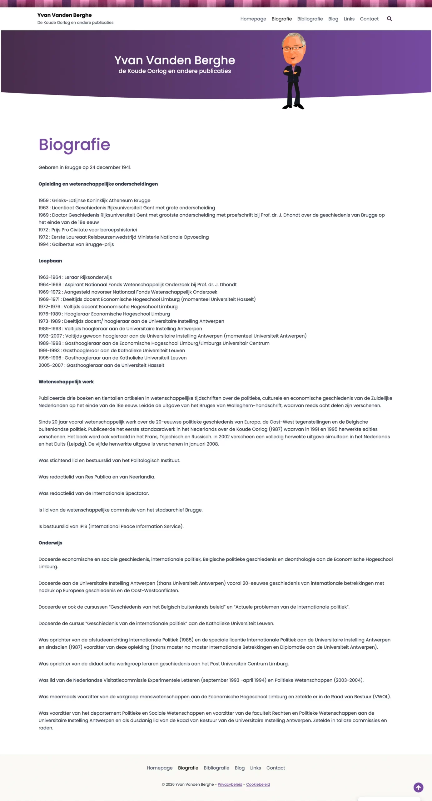Website auteur, website voor schrijver — Yvan Vanden Berghe